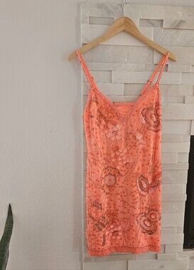 Designer Yoana Baraschi Dress vibrant Neon Rose /coral tone Size 4